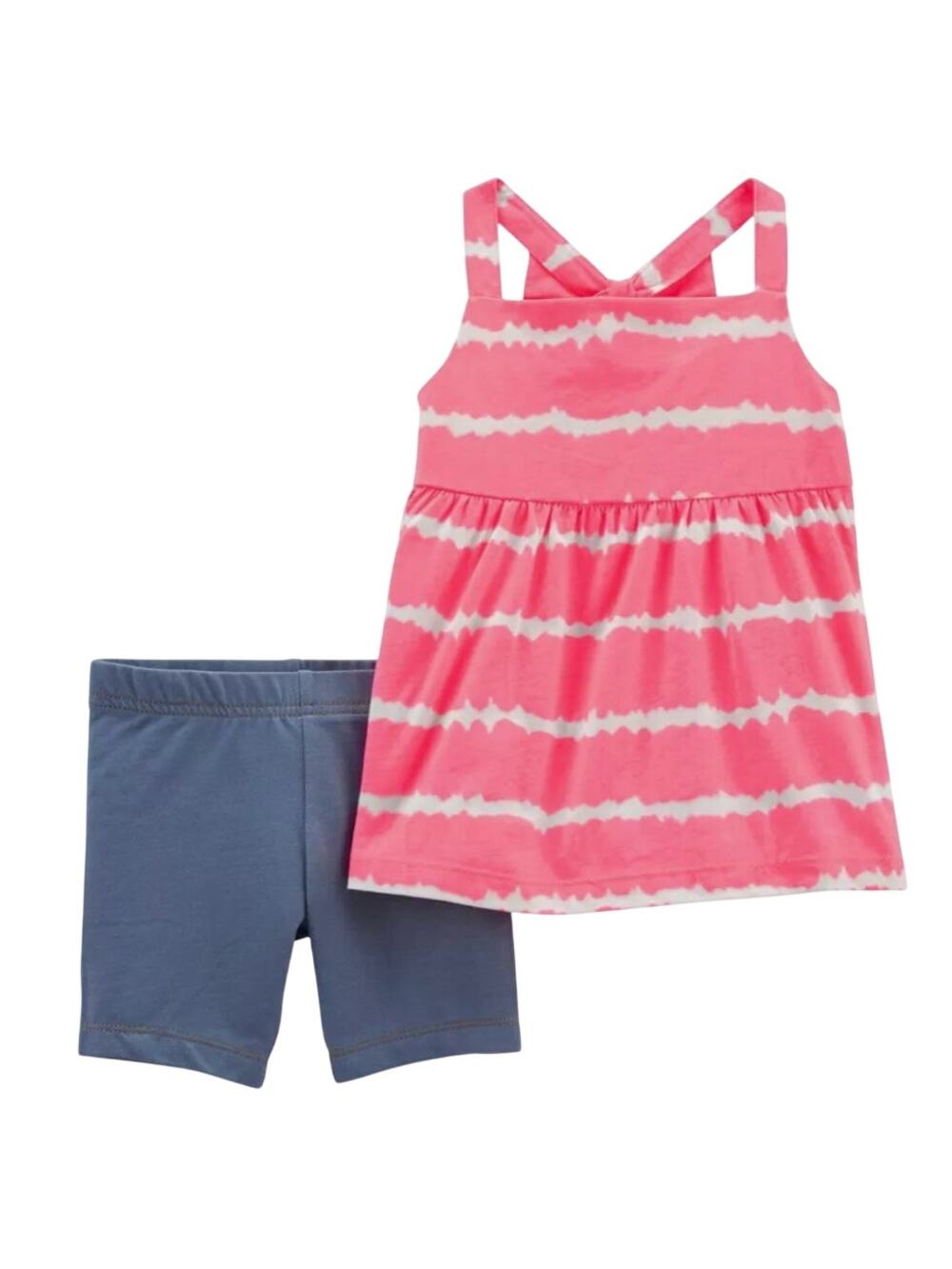 Carter's 2-Piece Tie-Dye Tank & Knit Denim Bike Shorts Size 12